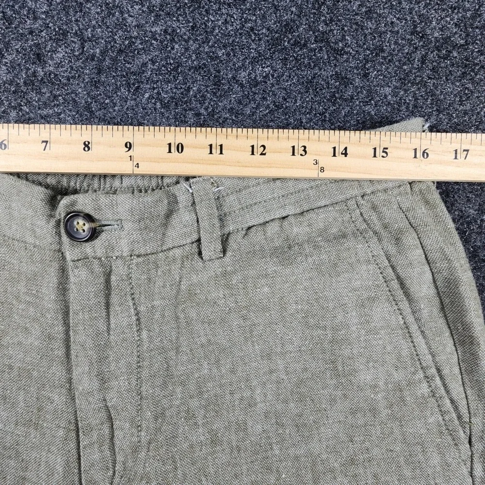Banana Republic Mason Athletic Tapered Pants Mens 33x30 Olive Linen Cotton EUC